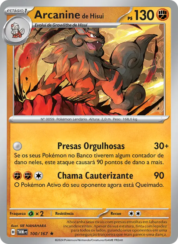 Arcanine de Hisui — Máscaras do Crepúsculo 100
