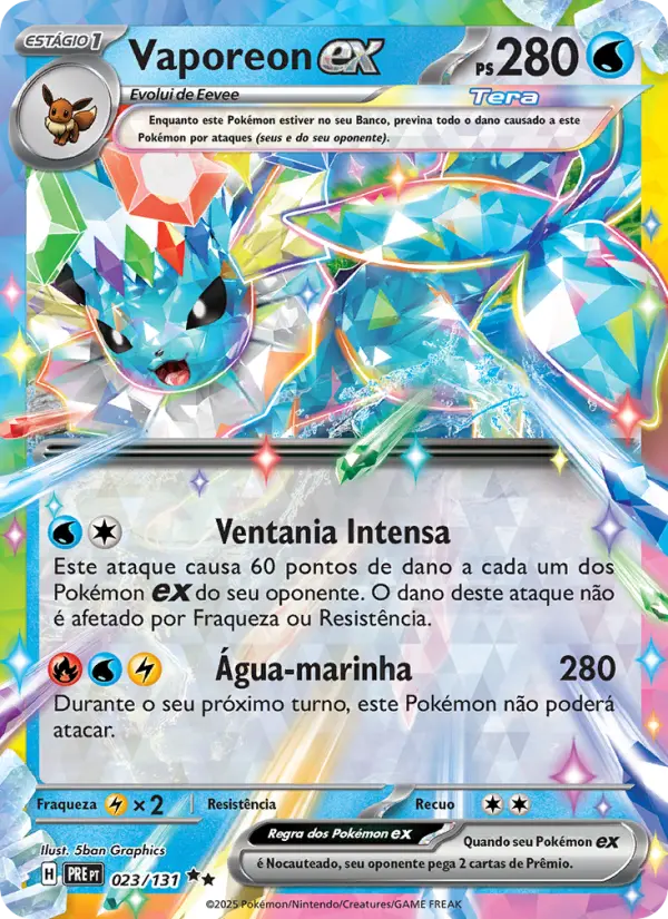 Vaporeon ex — Evoluções Prismáticas 023