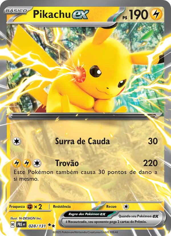 Pikachu ex — Evoluções Prismáticas 028