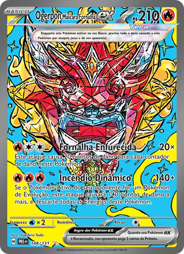 Ogerpon Máscara Fornalha ex — Evoluções Prismáticas 148