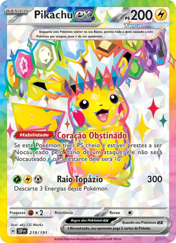 Pikachu ex — Fagulhas Impetuosas 219