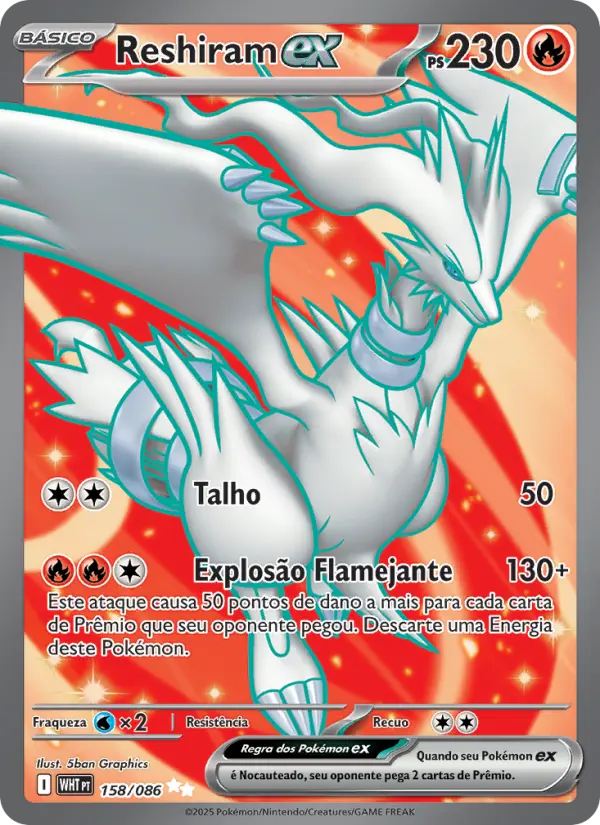 Reshiram ex — Fogo Branco 158