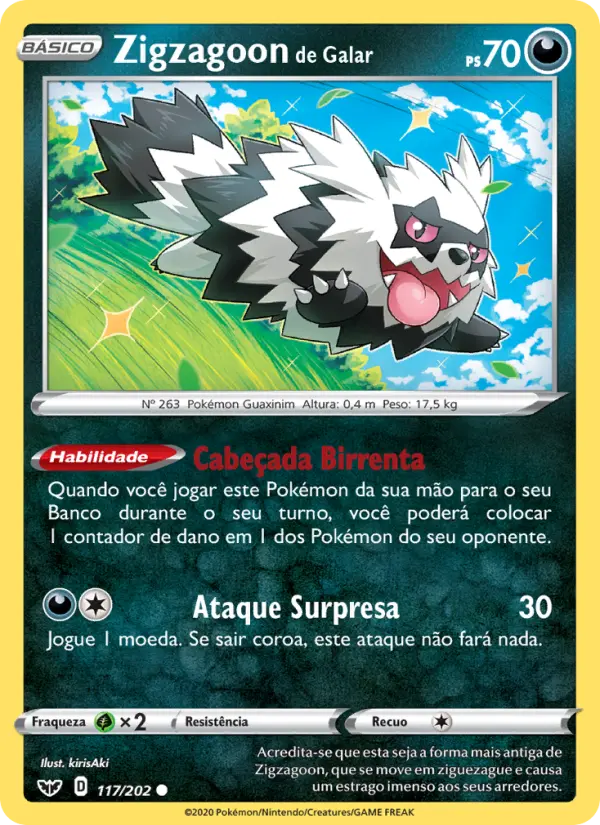Zigzagoon de Galar — Espada e Escudo 117