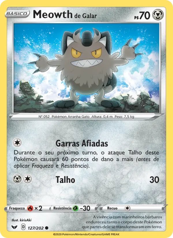 Meowth de Galar — Espada e Escudo 127