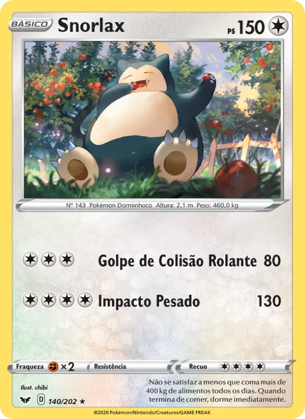 Snorlax — Espada e Escudo 140
