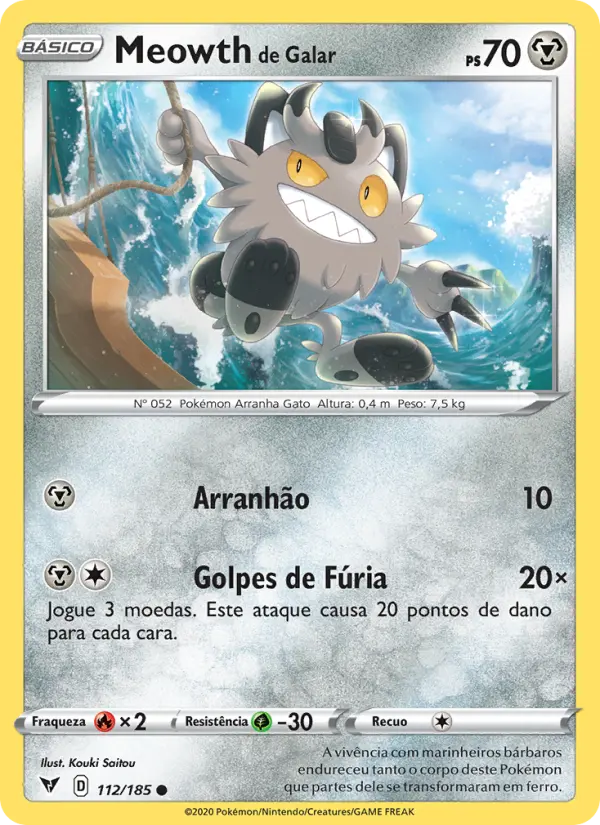 Meowth de Galar — Voltagem Vívida 112