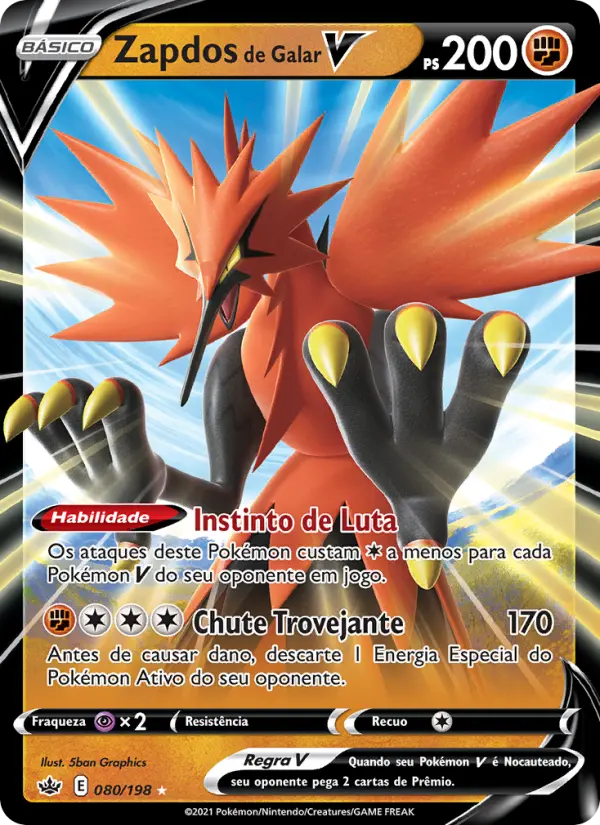 Zapdos de Galar V — Reinado Arrepiante 80