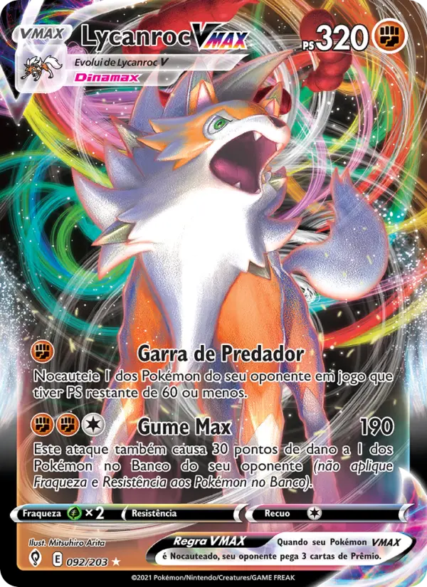 Lycanroc VMAX — Céus em Evolução 92