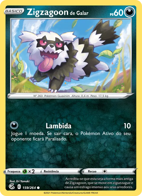 Zigzagoon de Galar — Golpe Fusão 159