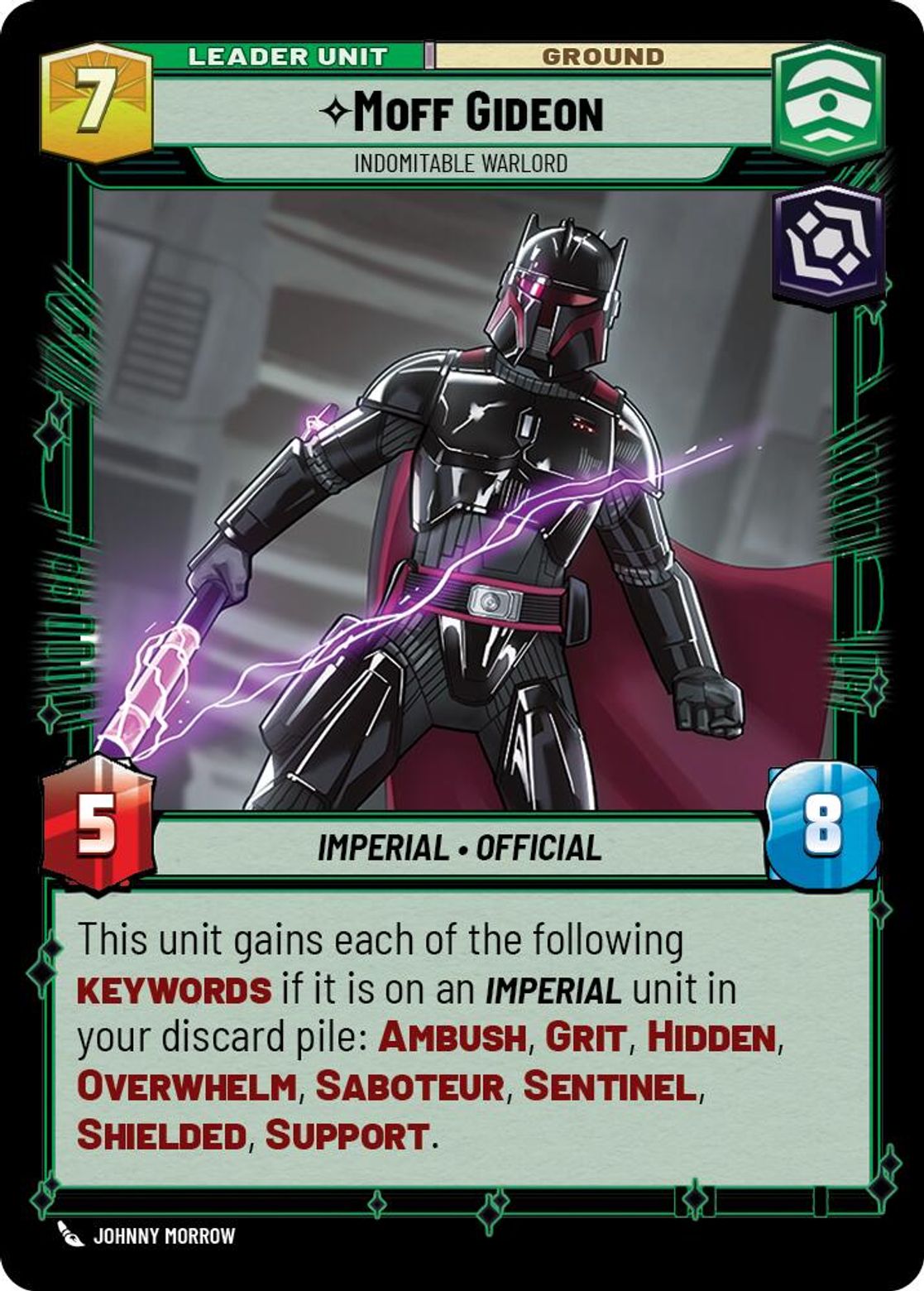 Moff Gideon, Indomitable Warlord (verso)