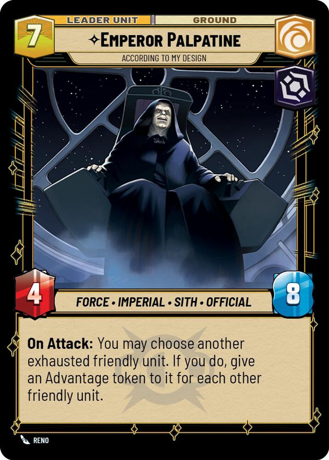 Emperor Palpatine, According to My Design (verso)