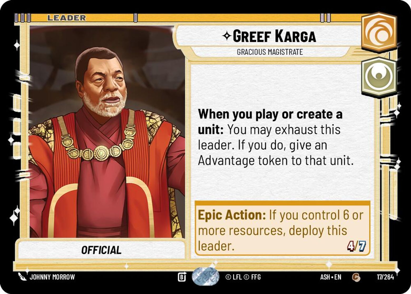 Greef Karga | Gracious Magistrate