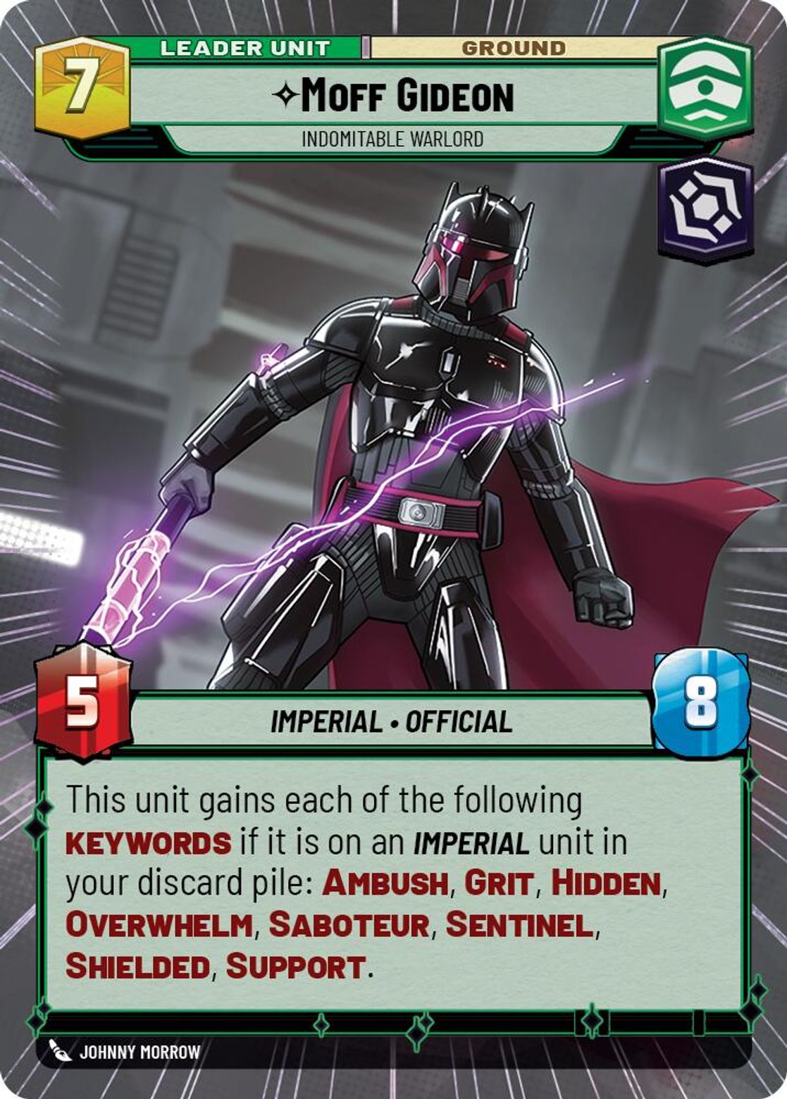 Moff Gideon, Indomitable Warlord (verso)