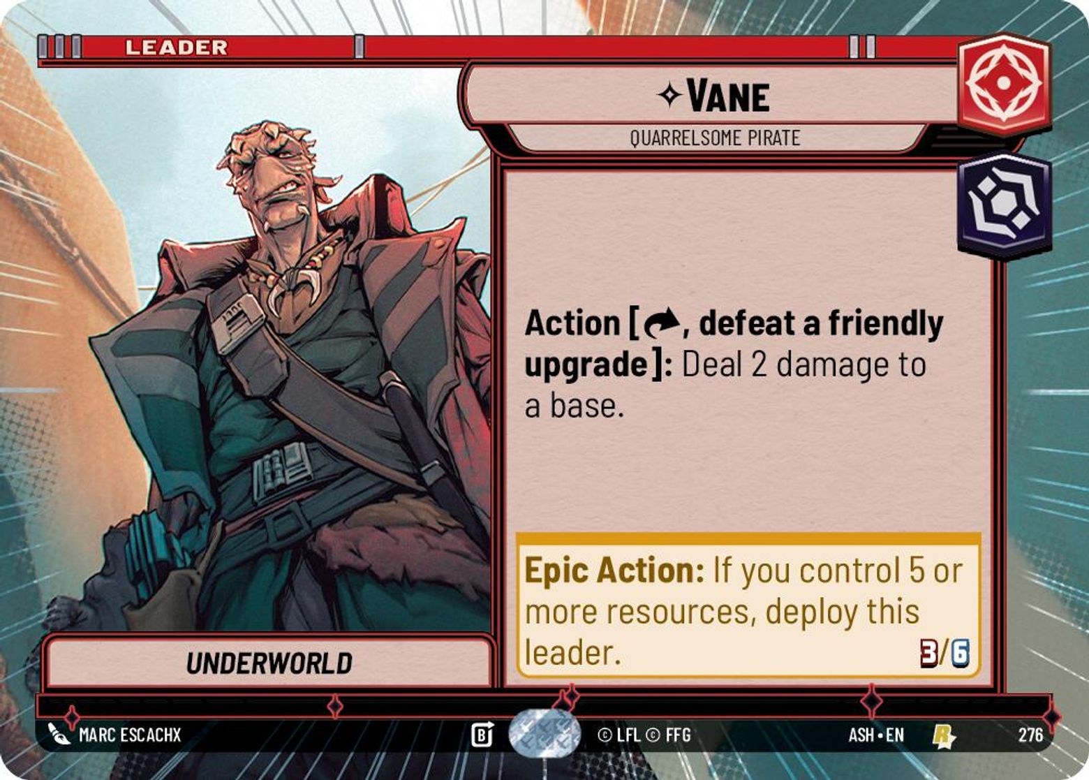 Vane, Quarrelsome Pirate — Ashes of the Empire 276