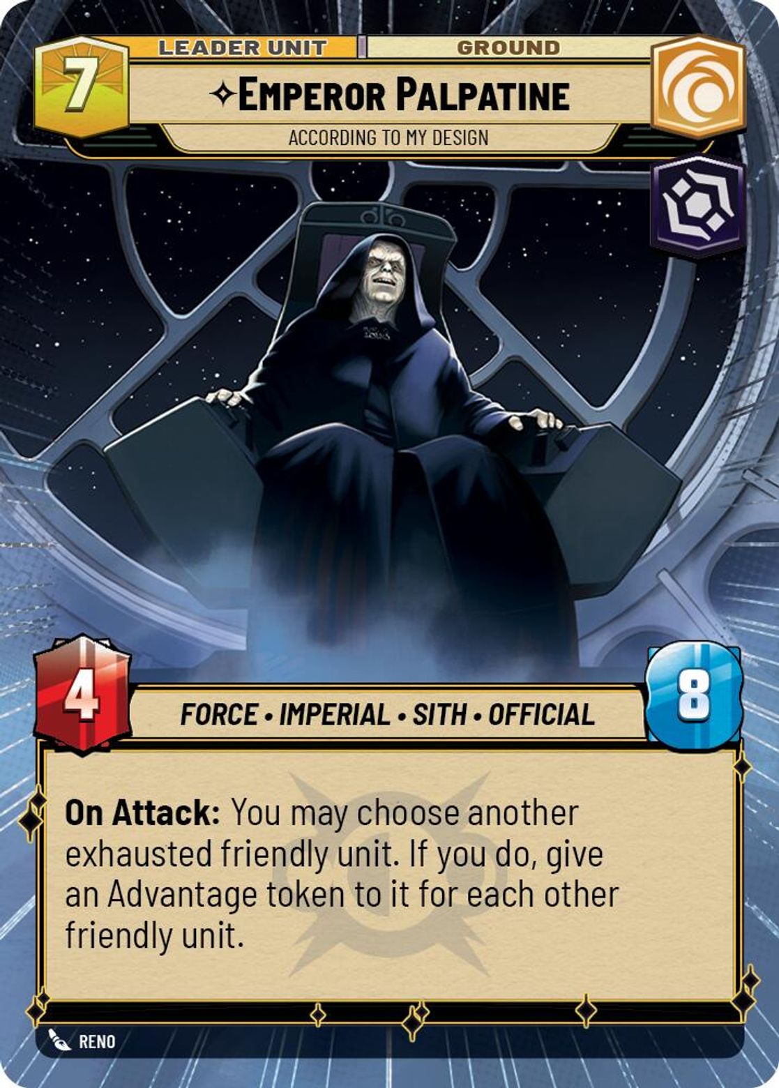 Emperor Palpatine, According to My Design (verso)
