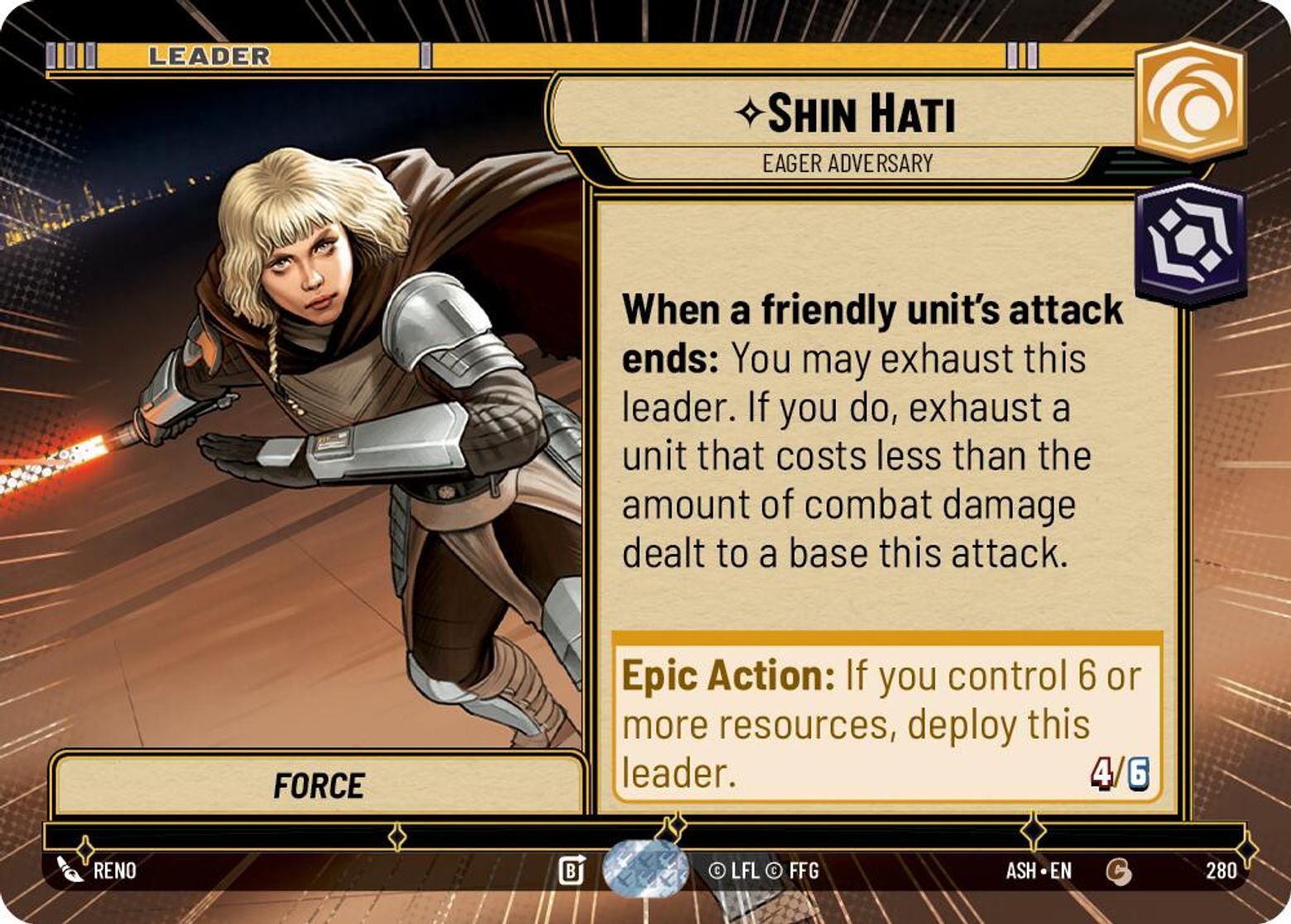 Shin Hati, Eager Adversary — Ashes of the Empire 280