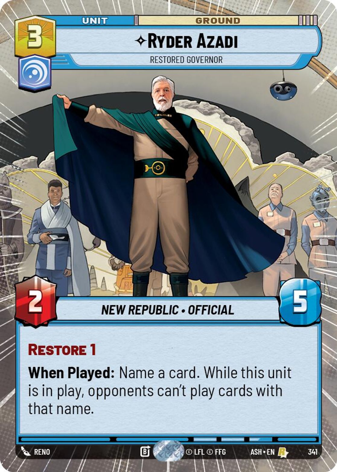 Ryder Azadi, Restored Governor — Ashes of the Empire 341