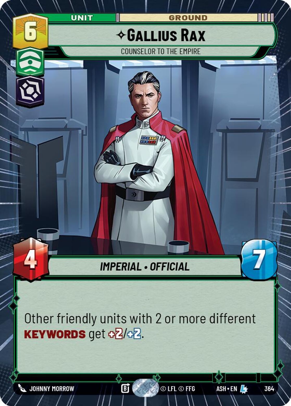 Gallius Rax, Counselor to the Empire — Ashes of the Empire 364