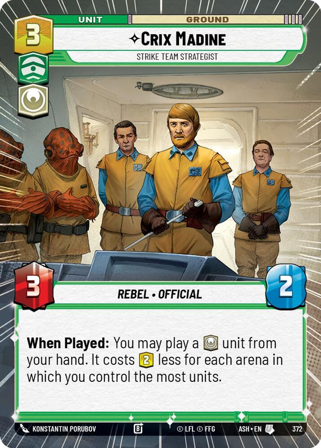 Crix Madine, Strike Team Strategist — Ashes of the Empire 372