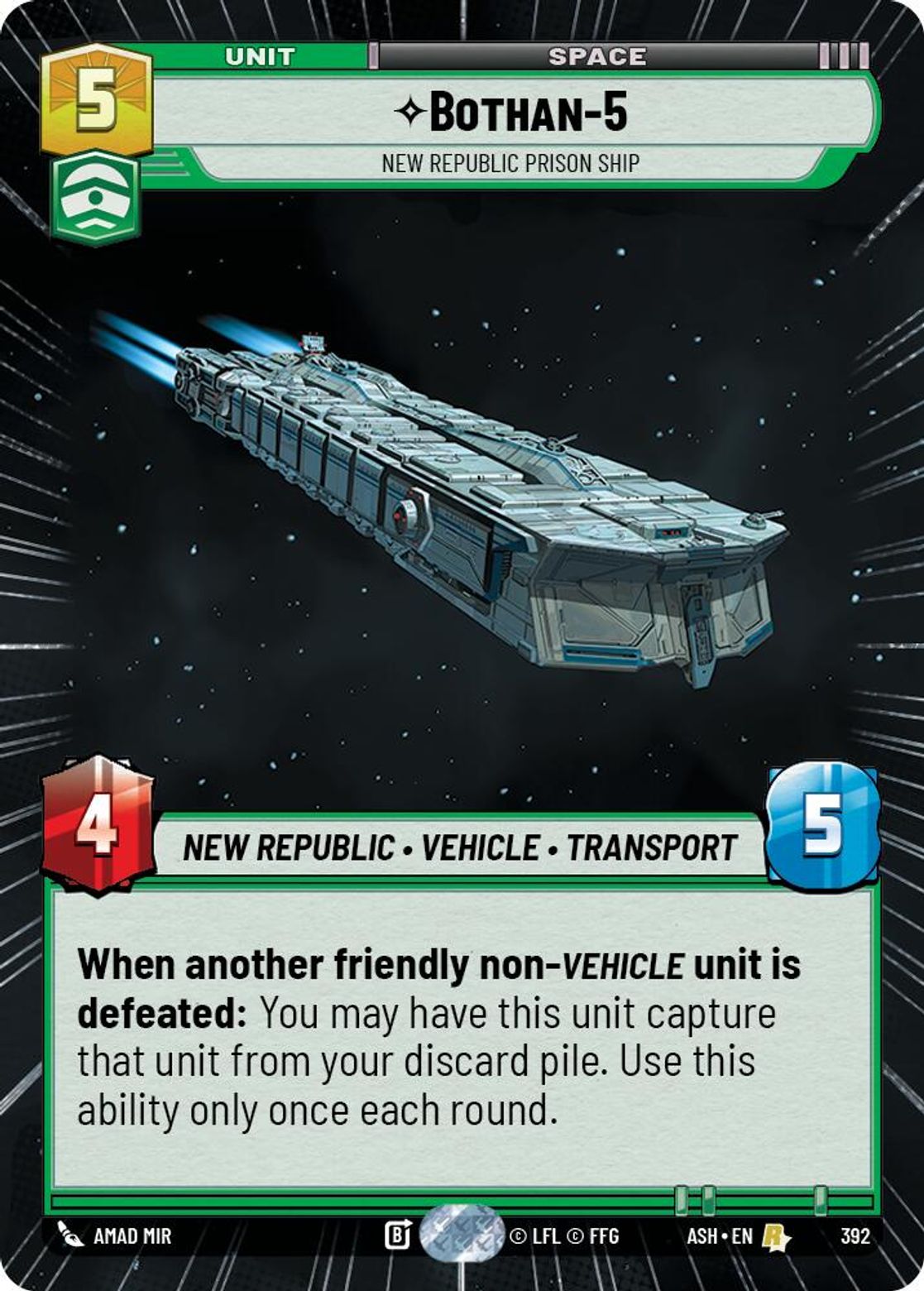 Bothan-5, New Republic Prison Ship — Ashes of the Empire 392