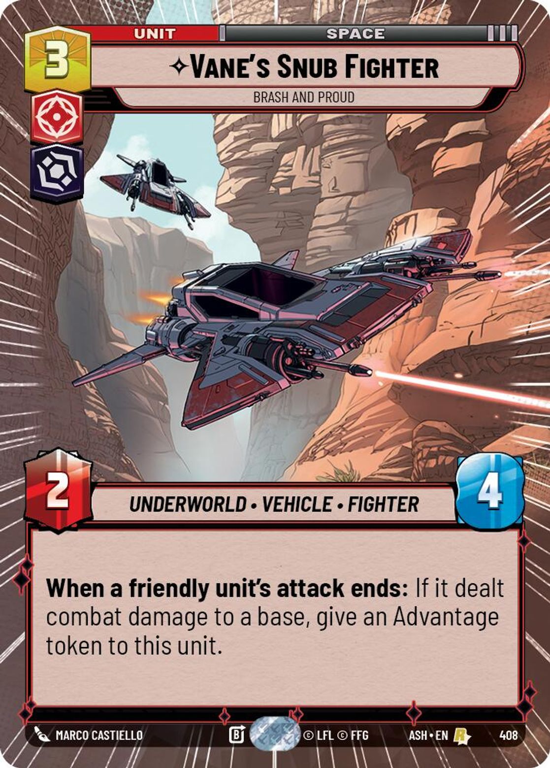 Vane's Snub Fighter, Brash and Proud — Ashes of the Empire 408