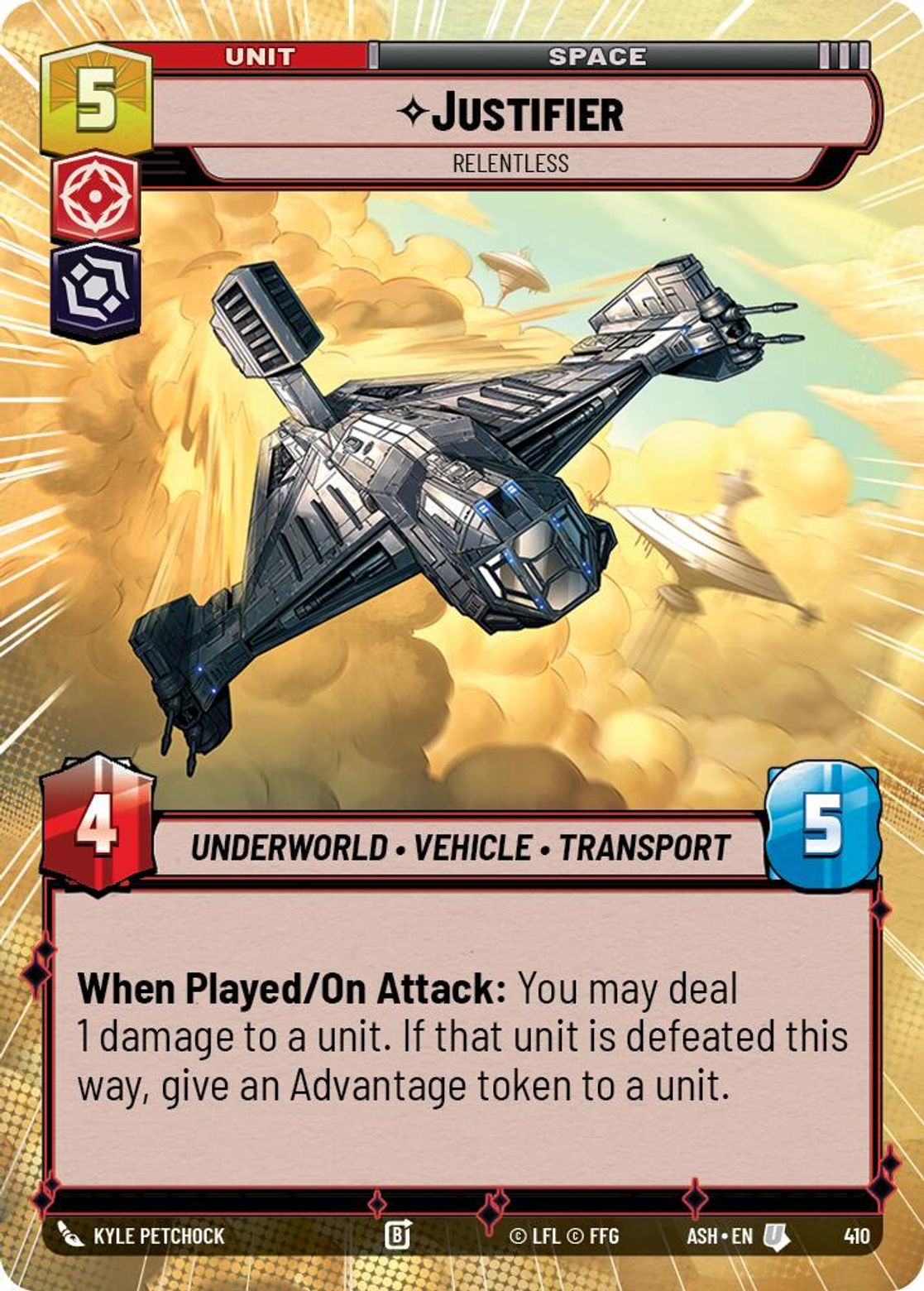 Justifier, Relentless — Ashes of the Empire 410