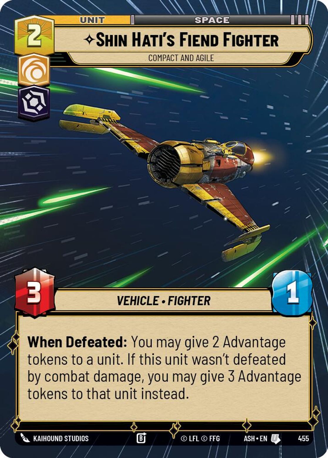 Shin Hati's Fiend Fighter, Compact and Agile — Ashes of the Empire 455