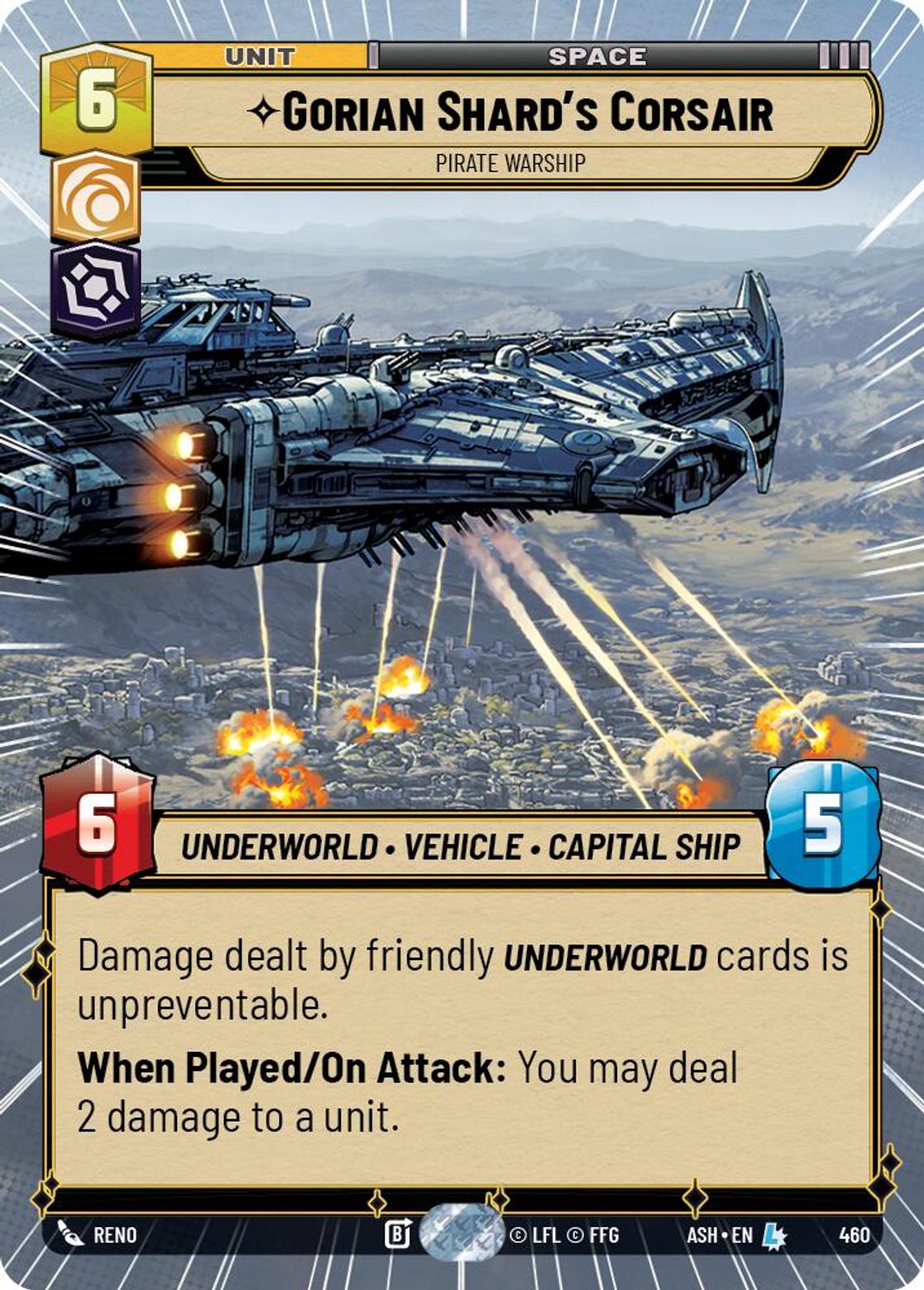 Gorian Shard's Corsair, Pirate Warship — Ashes of the Empire 460