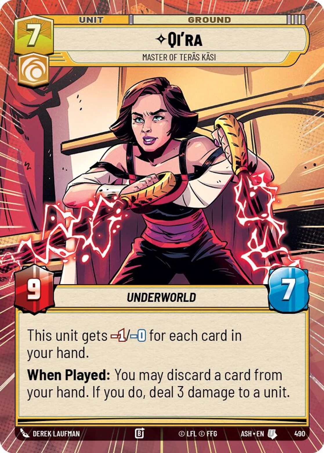Qi'ra, Master of Teräs Käsi — Ashes of the Empire 490