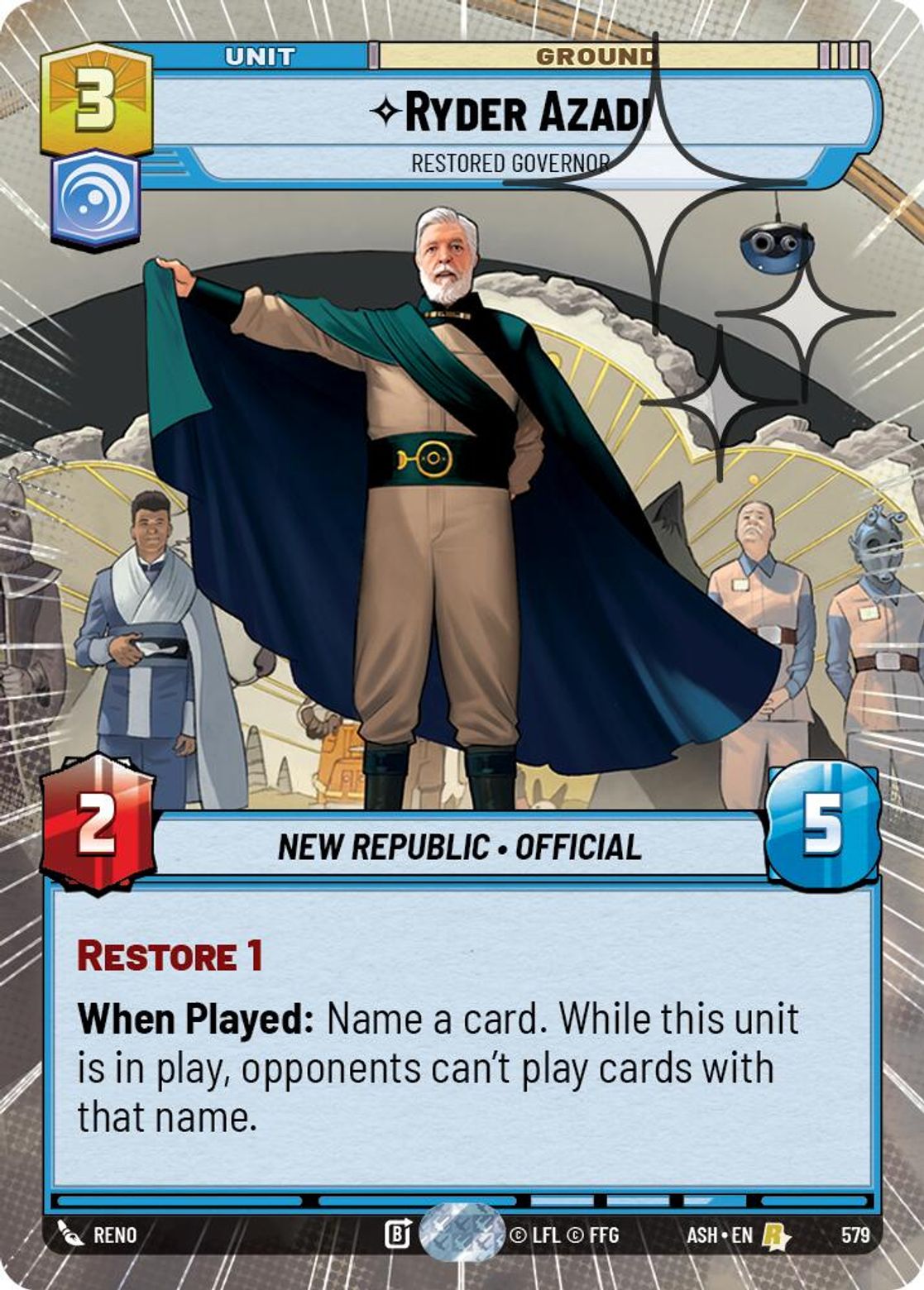 Ryder Azadi, Restored Governor — Ashes of the Empire 579