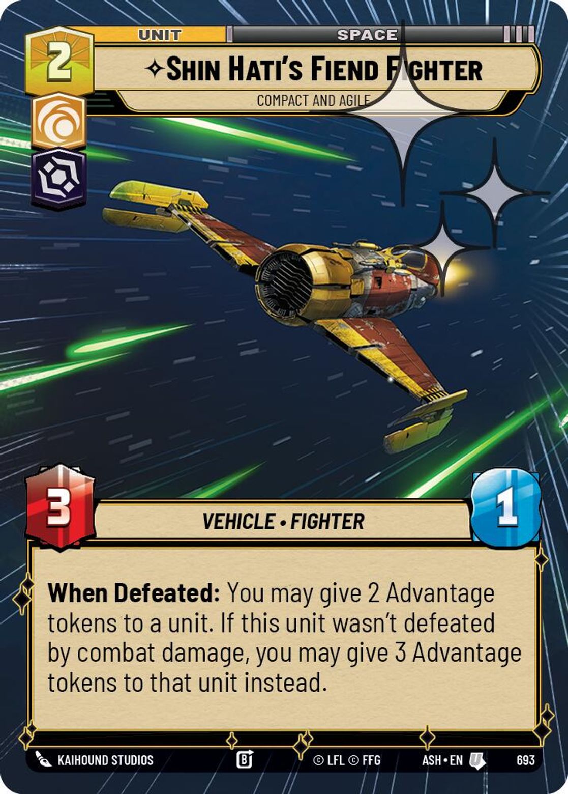 Shin Hati's Fiend Fighter, Compact and Agile — Ashes of the Empire 693
