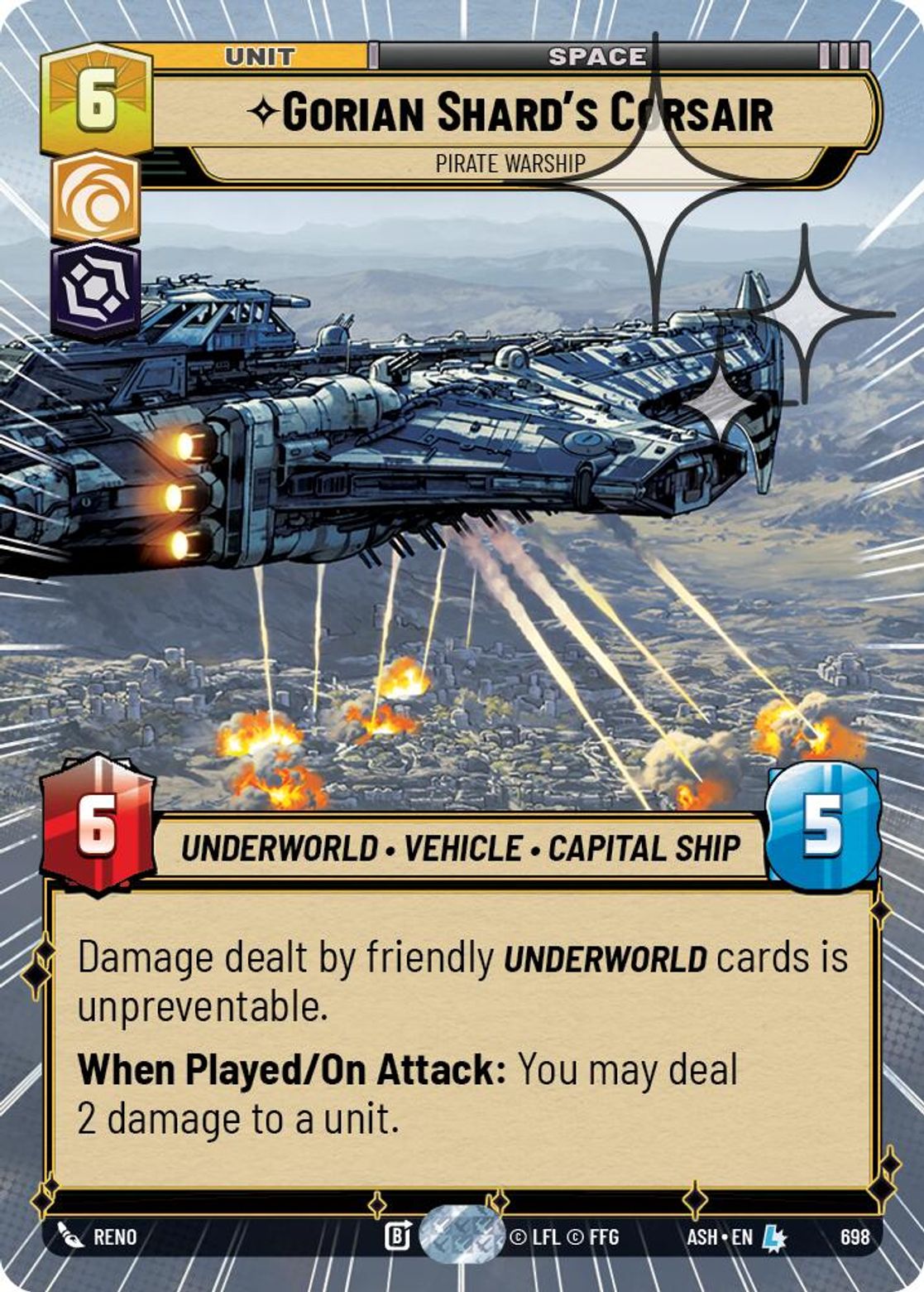 Gorian Shard's Corsair, Pirate Warship — Ashes of the Empire 698