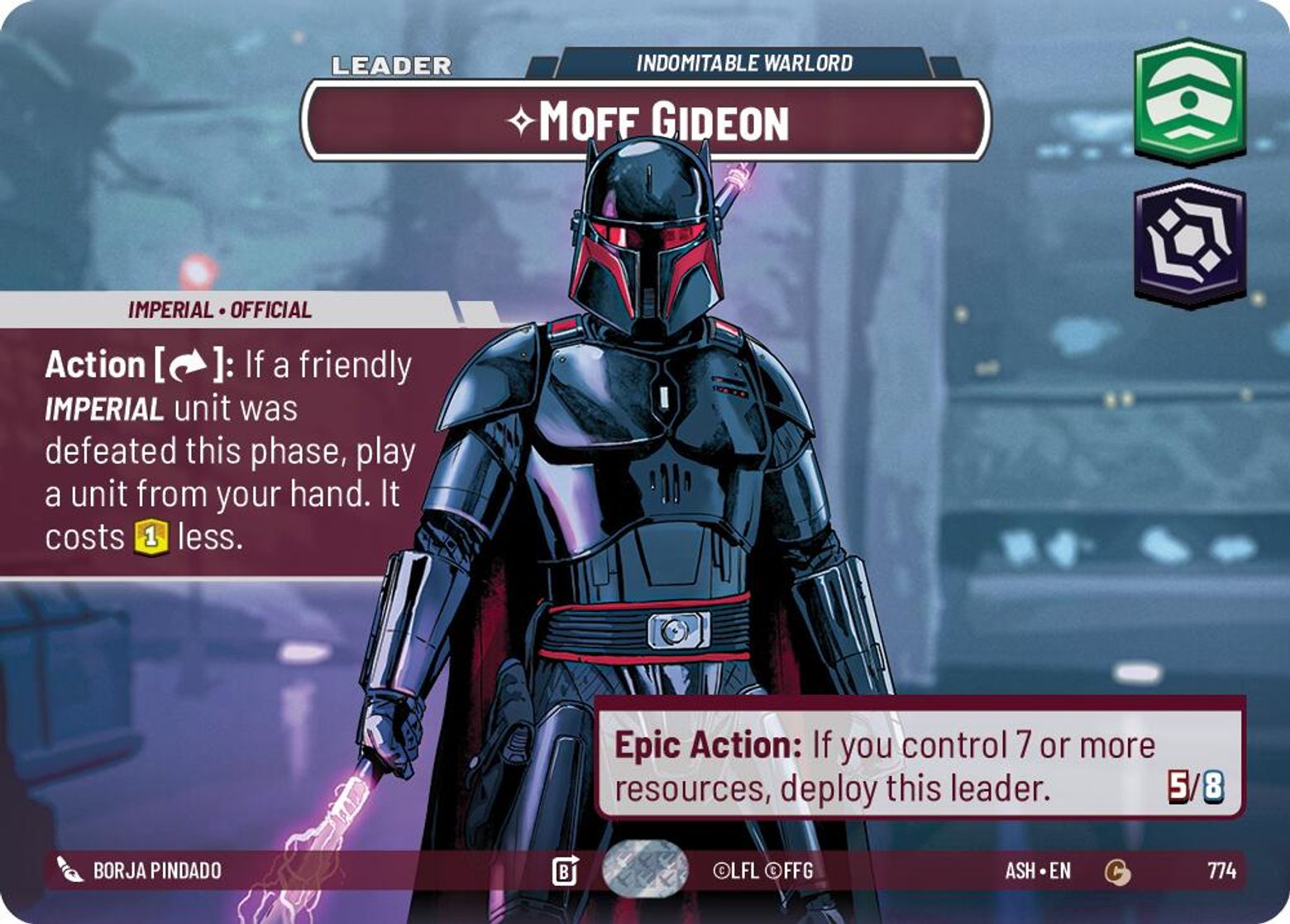 Moff Gideon, Indomitable Warlord — Ashes of the Empire 774