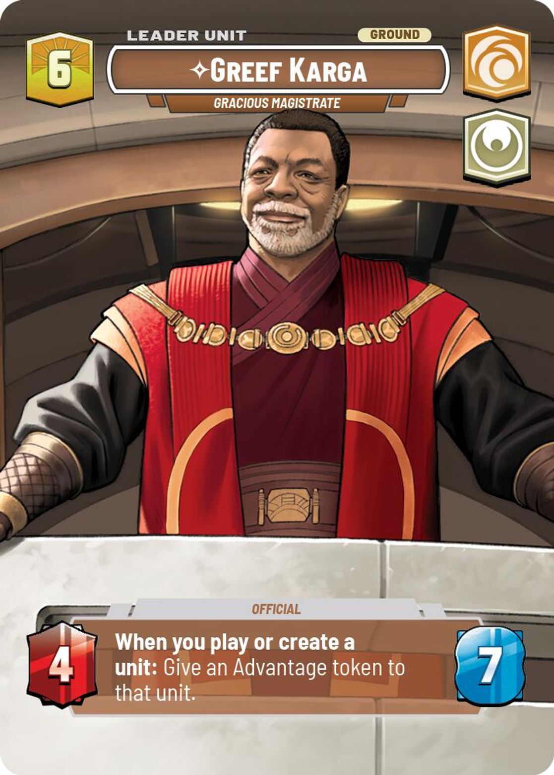 Greef Karga, Gracious Magistrate (verso)