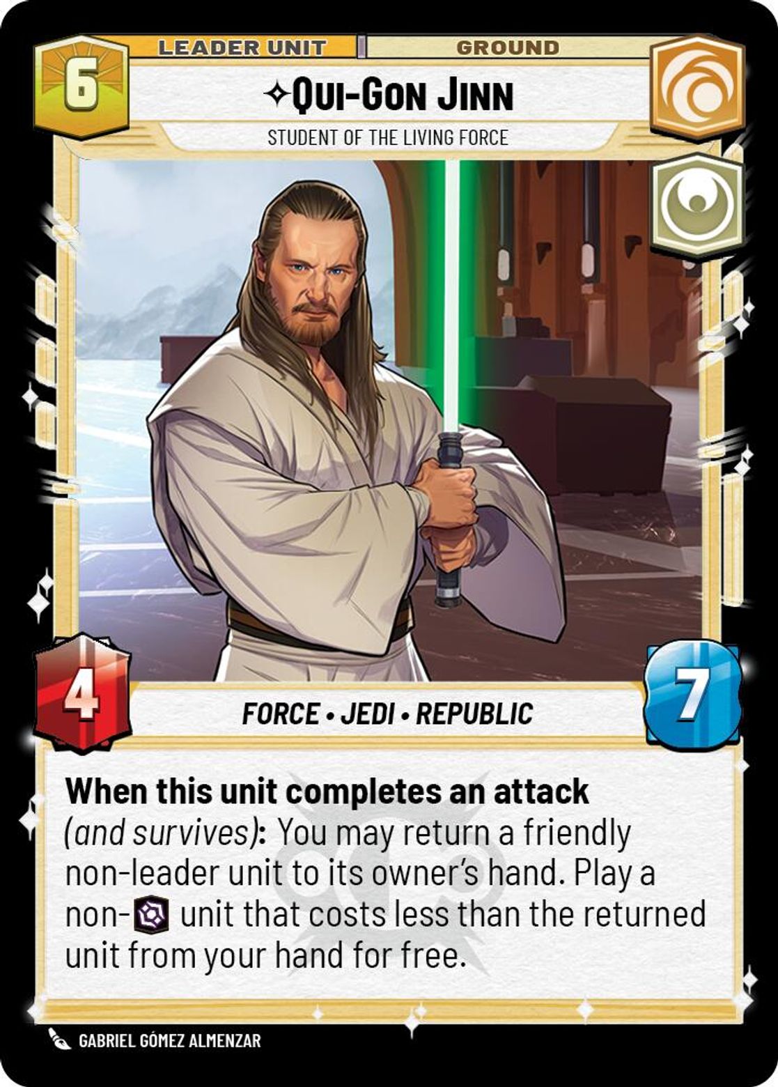 Qui-Gon Jinn, Student of the Living Force (verso)