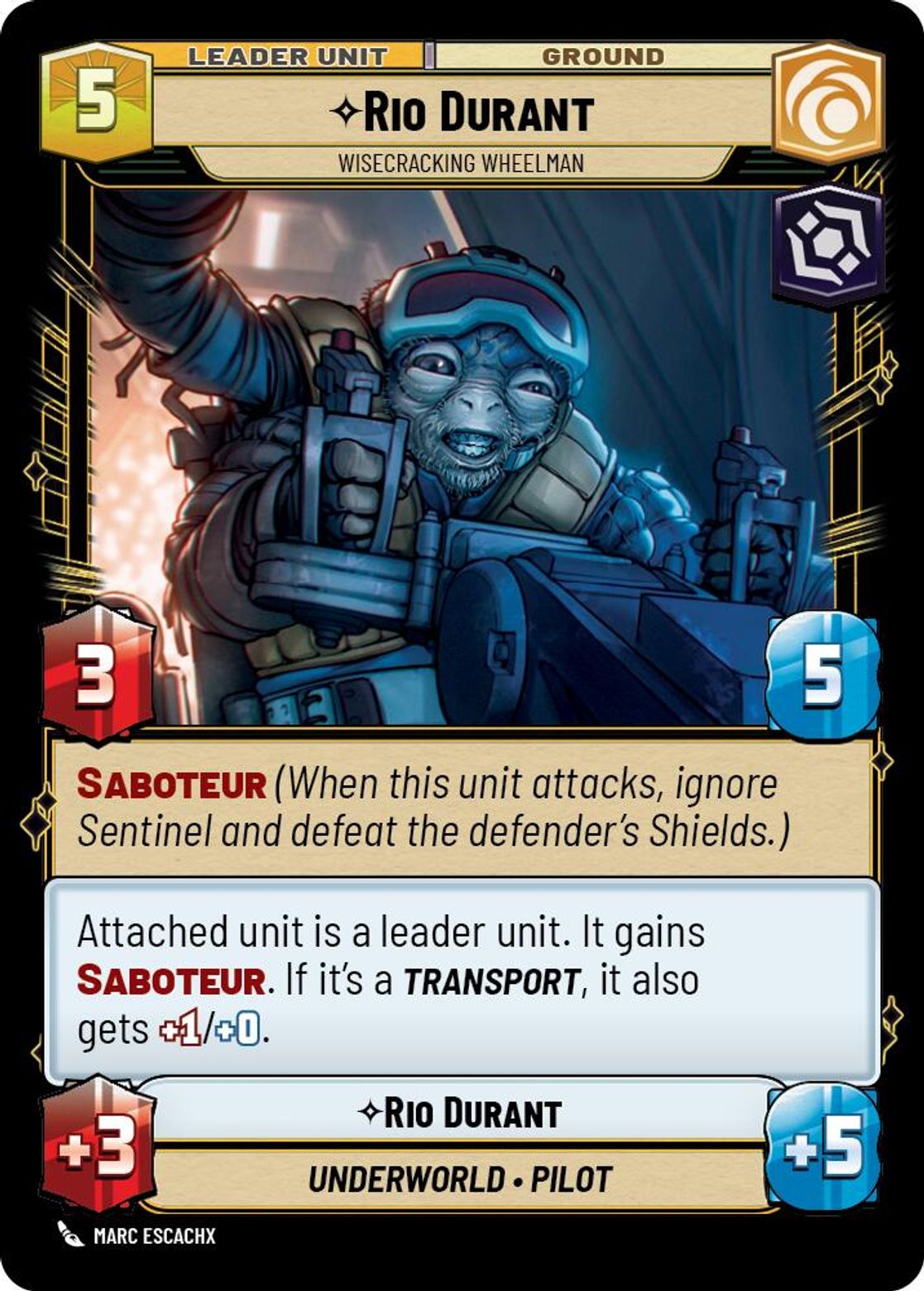 Rio Durant, Wisecracking Wheelman (verso)