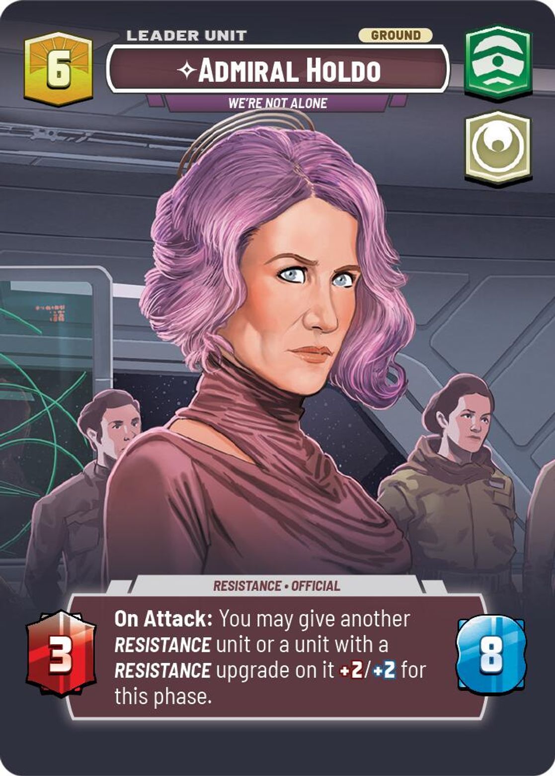Admiral Holdo, We're Not Alone (verso)