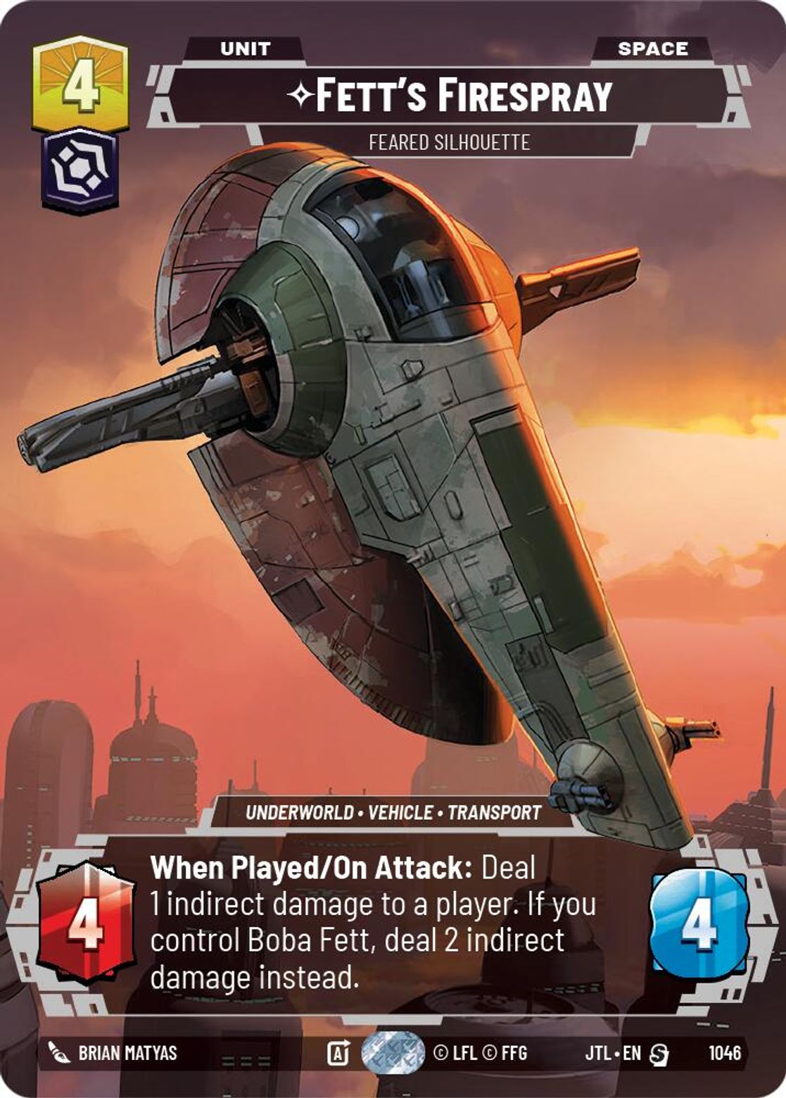 Fett's Firespray, Feared Silhouette — Jump To Lightspeed 1046