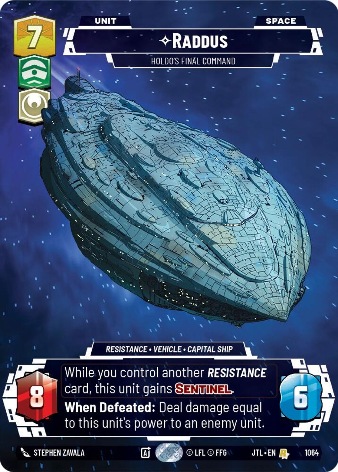 Raddus, Holdo's Final Command — Jump To Lightspeed 1064