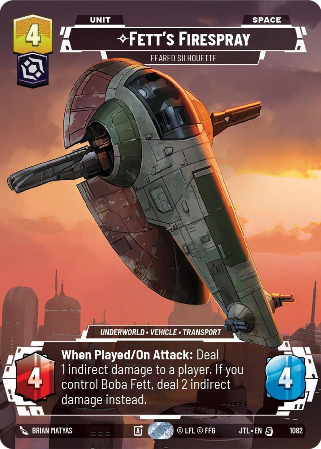 Fett's Firespray, Feared Silhouette — Jump To Lightspeed 1082