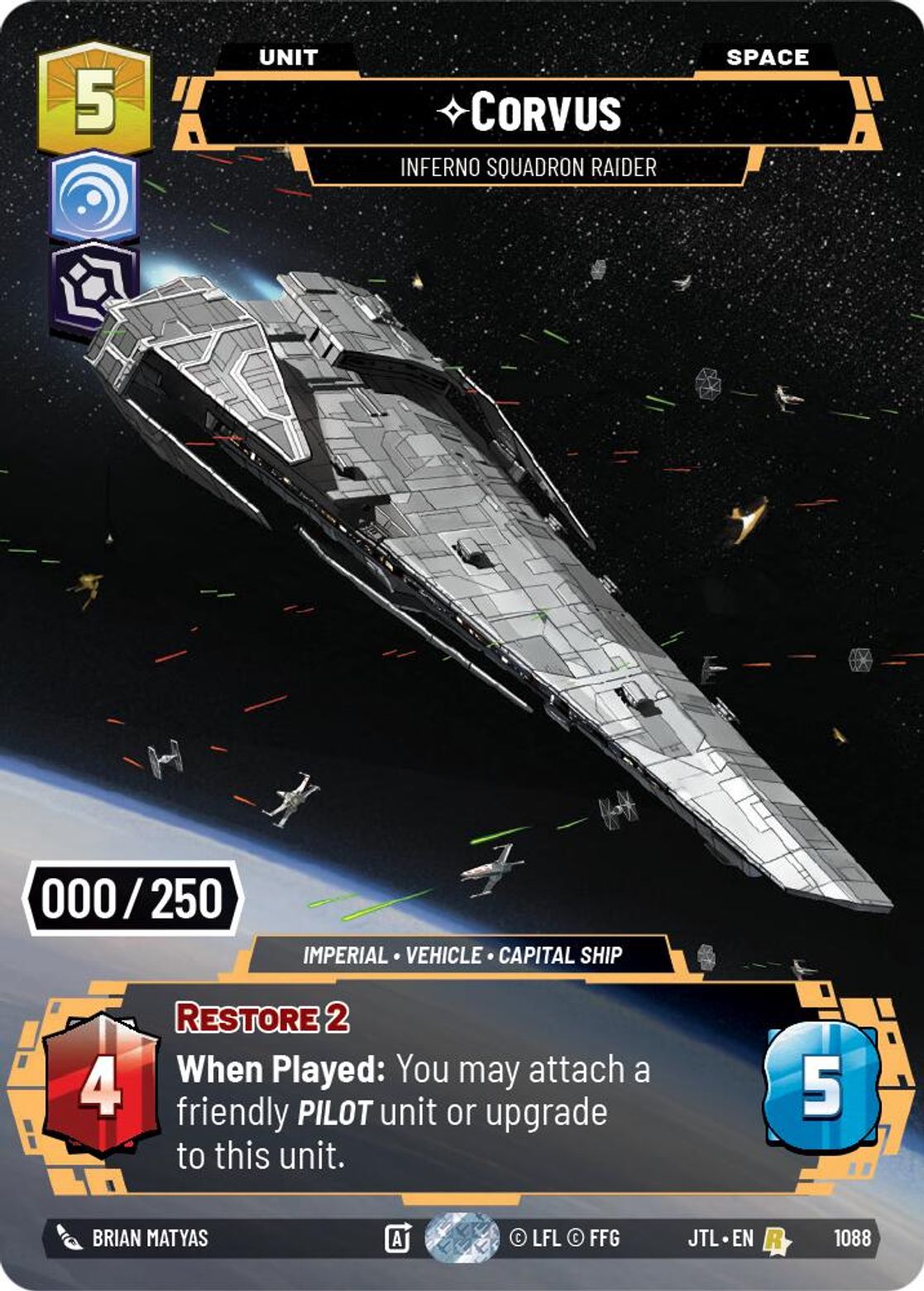 Corvus, Inferno Squadron Raider — Jump To Lightspeed 1088