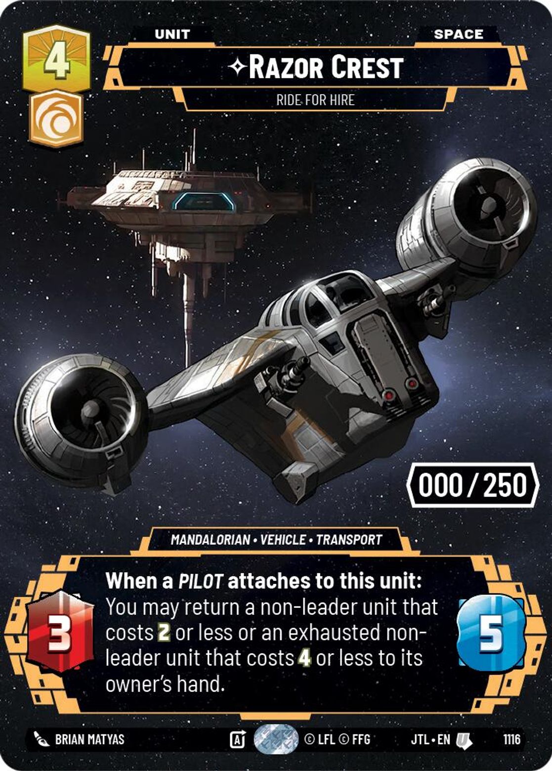 Razor Crest, Ride For Hire — Jump To Lightspeed 1116