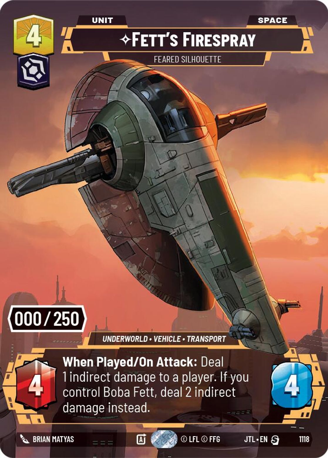 Fett's Firespray, Feared Silhouette — Jump To Lightspeed 1118