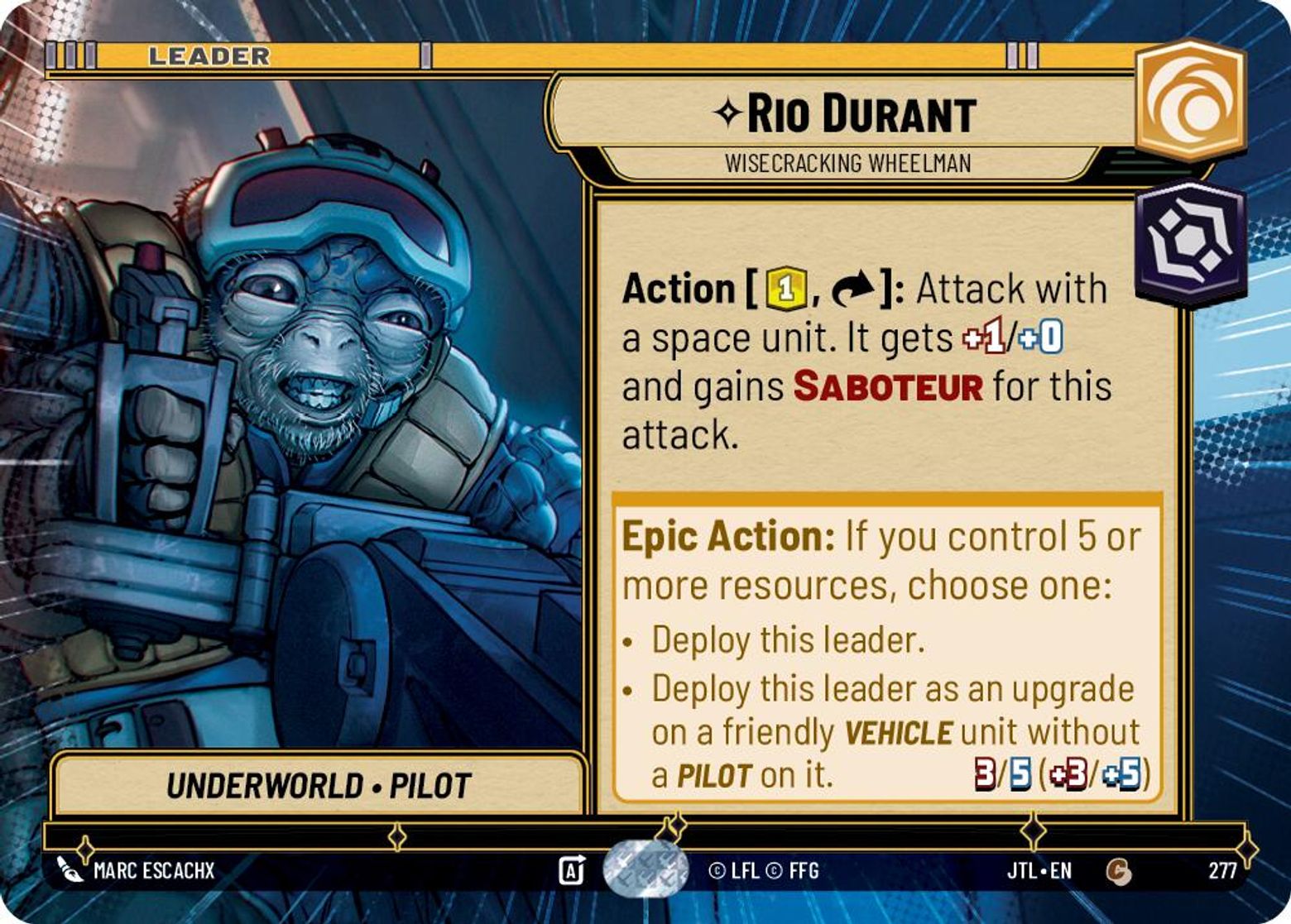 Rio Durant, Wisecracking Wheelman — Jump To Lightspeed 277