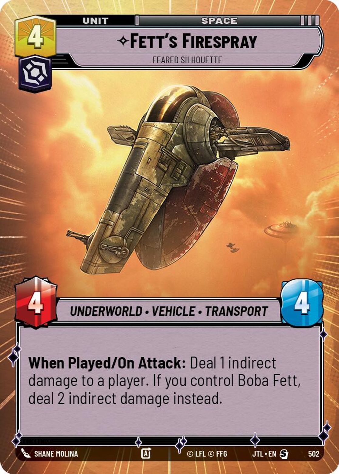 Fett's Firespray, Feared Silhouette — Jump To Lightspeed 502