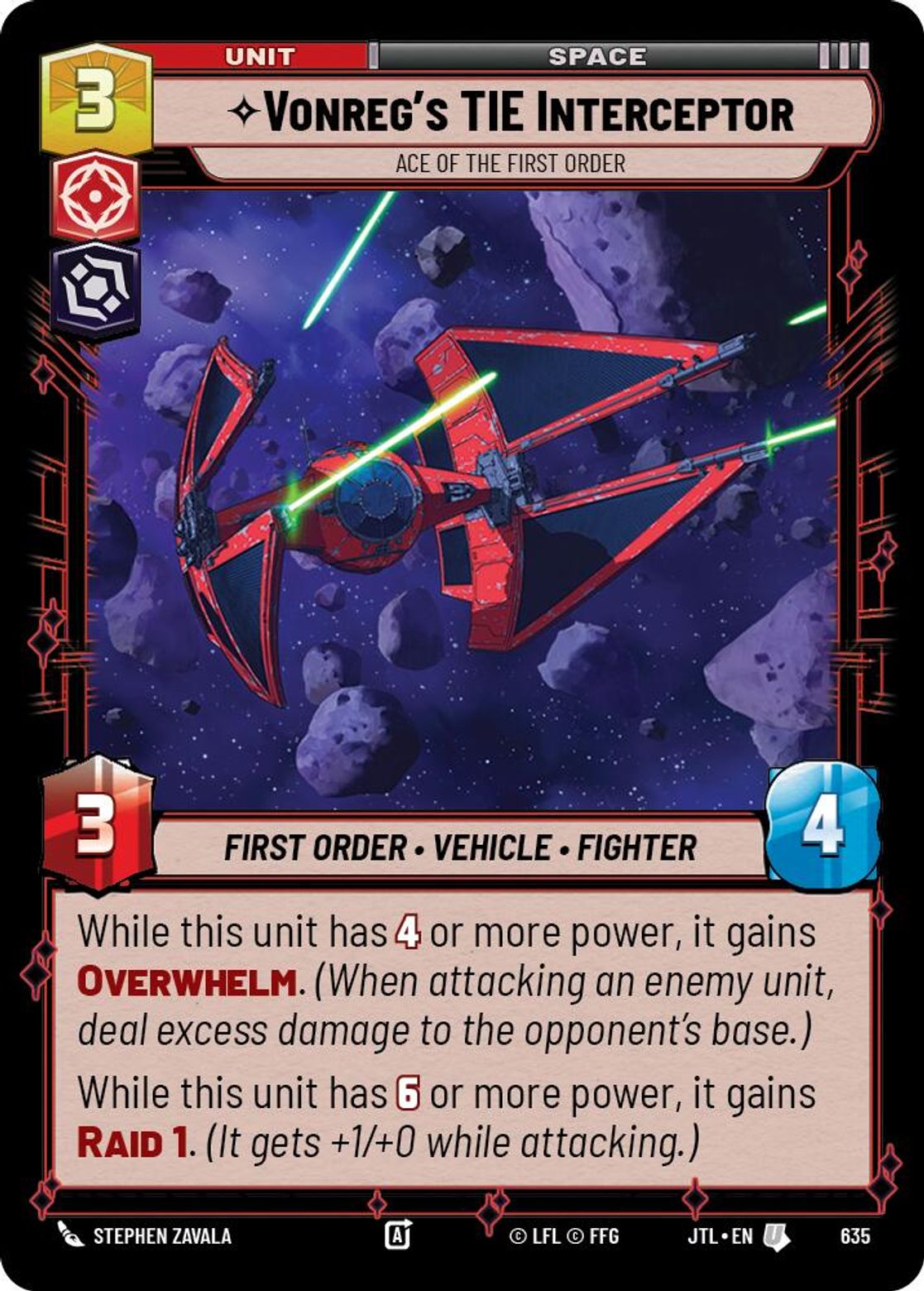 Vonreg's TIE Interceptor, Ace of the First Order — Jump To Lightspeed 635
