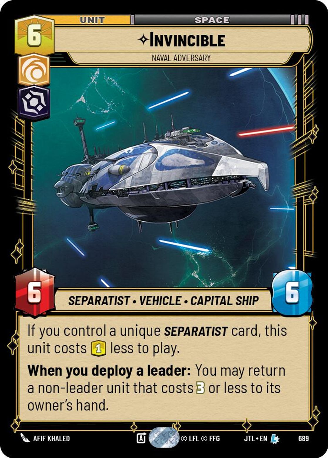 Invincible, Naval Adversary — Jump To Lightspeed 689
