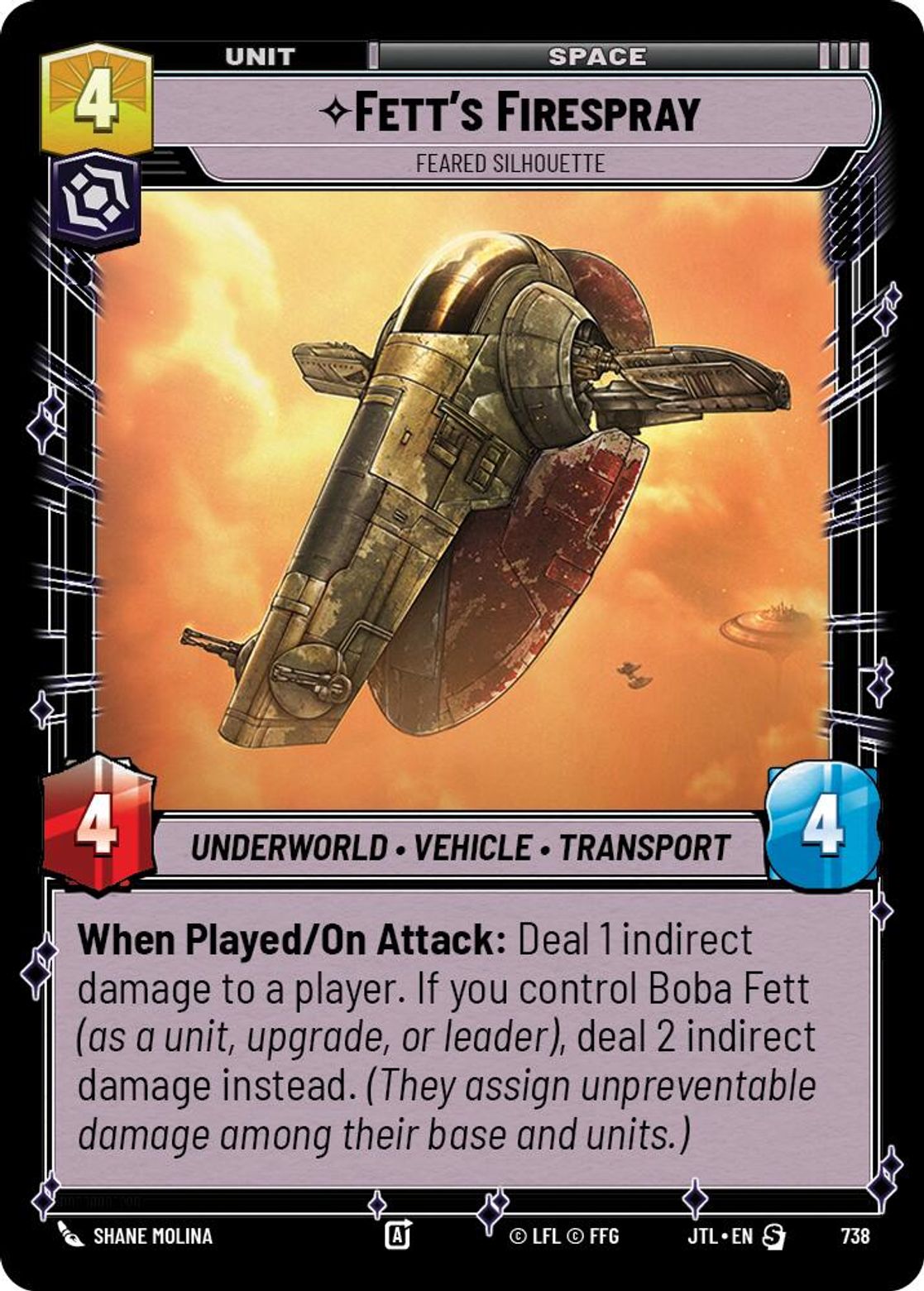 Fett's Firespray, Feared Silhouette — Jump To Lightspeed 738