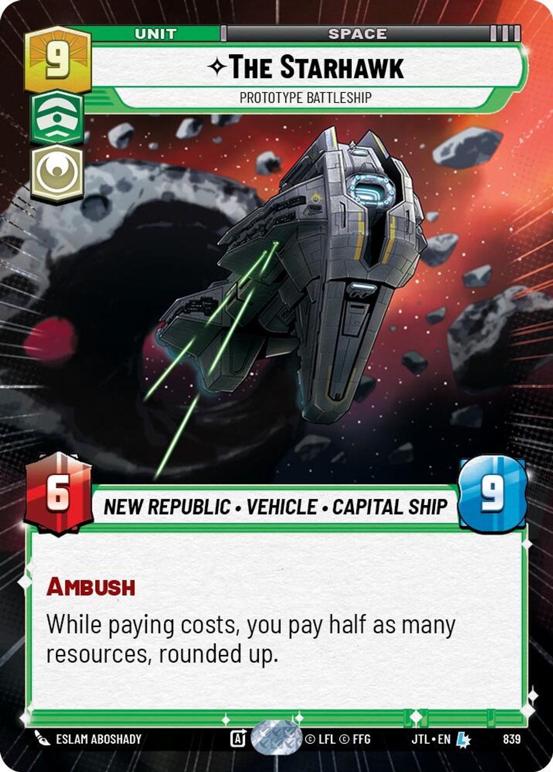 The Starhawk, Prototype Battleship — Jump To Lightspeed 839