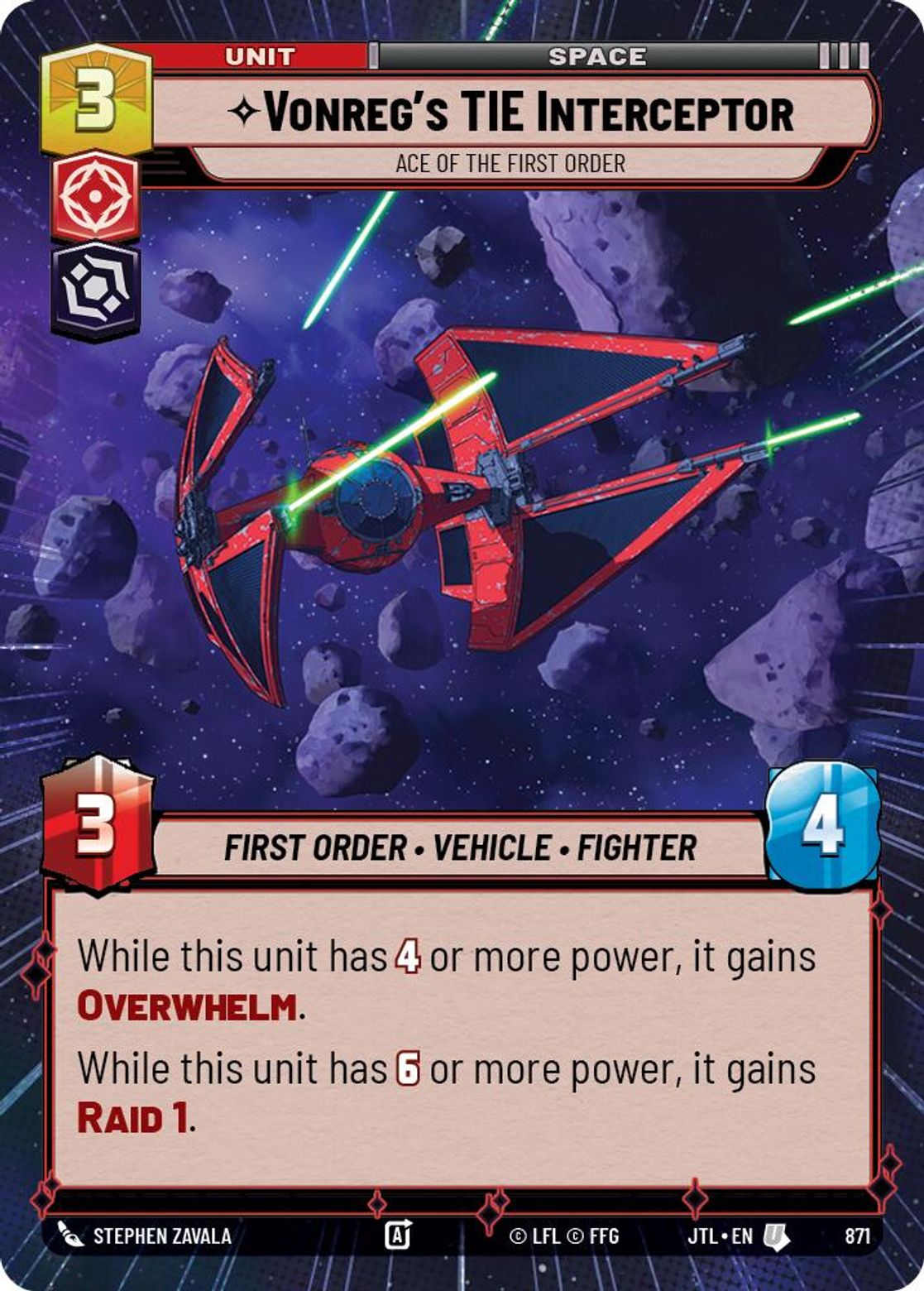 Vonreg's TIE Interceptor, Ace of the First Order — Jump To Lightspeed 871